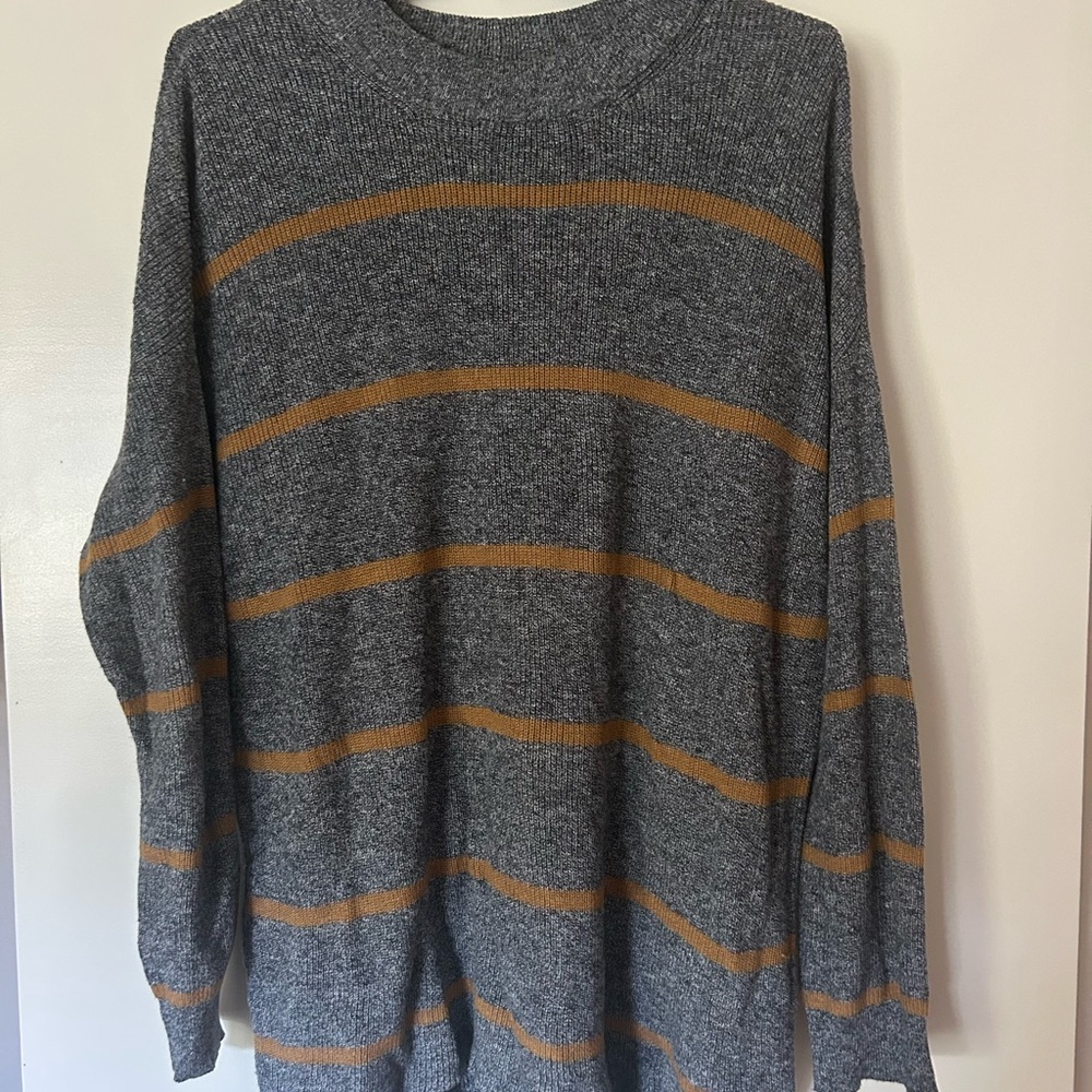 Gray and Yellow Striped  Sweater